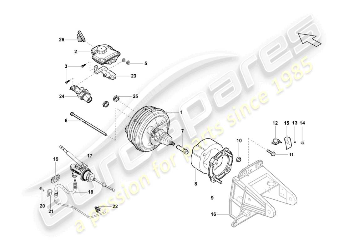 lamborghini lp570-4 sl (2012) brake servo parts diagram