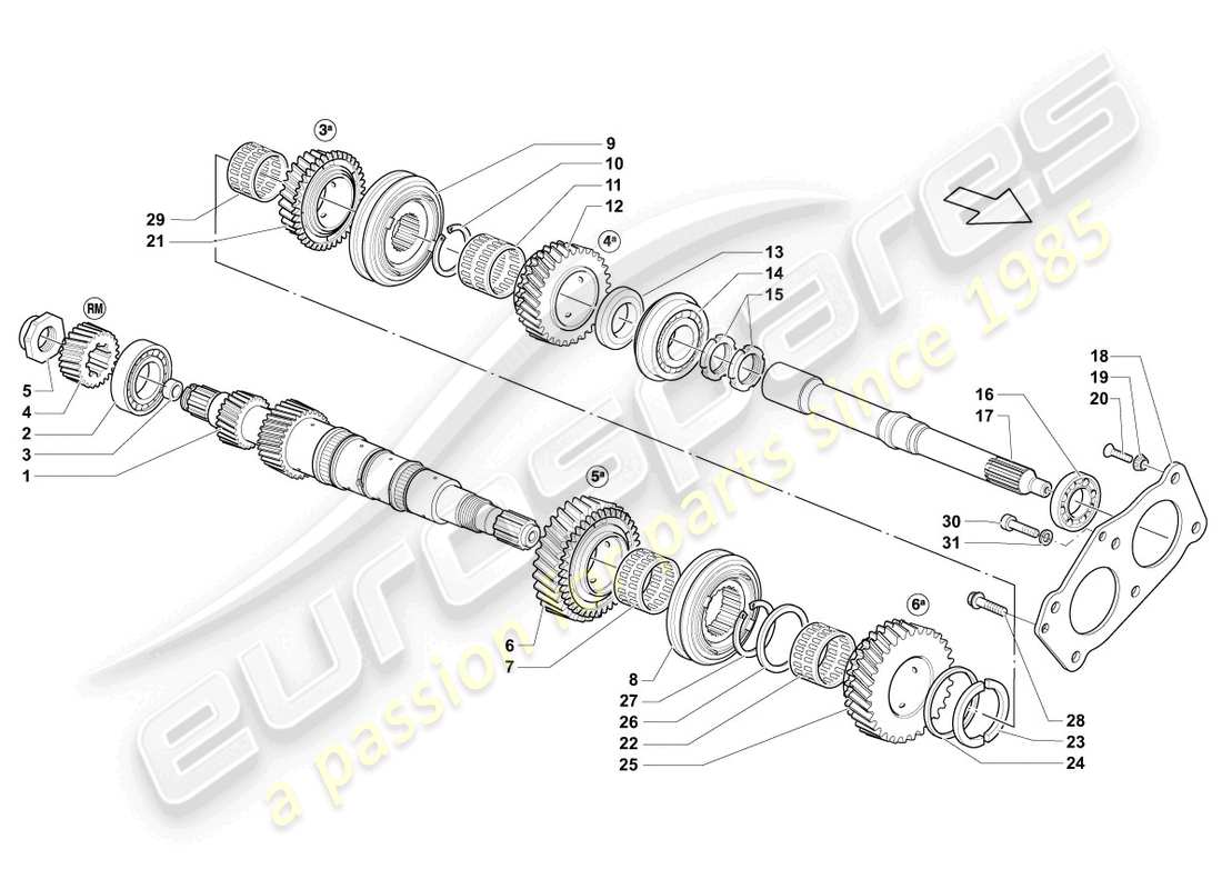 lamborghini lp570-4 sl (2012) input shaft parts diagram