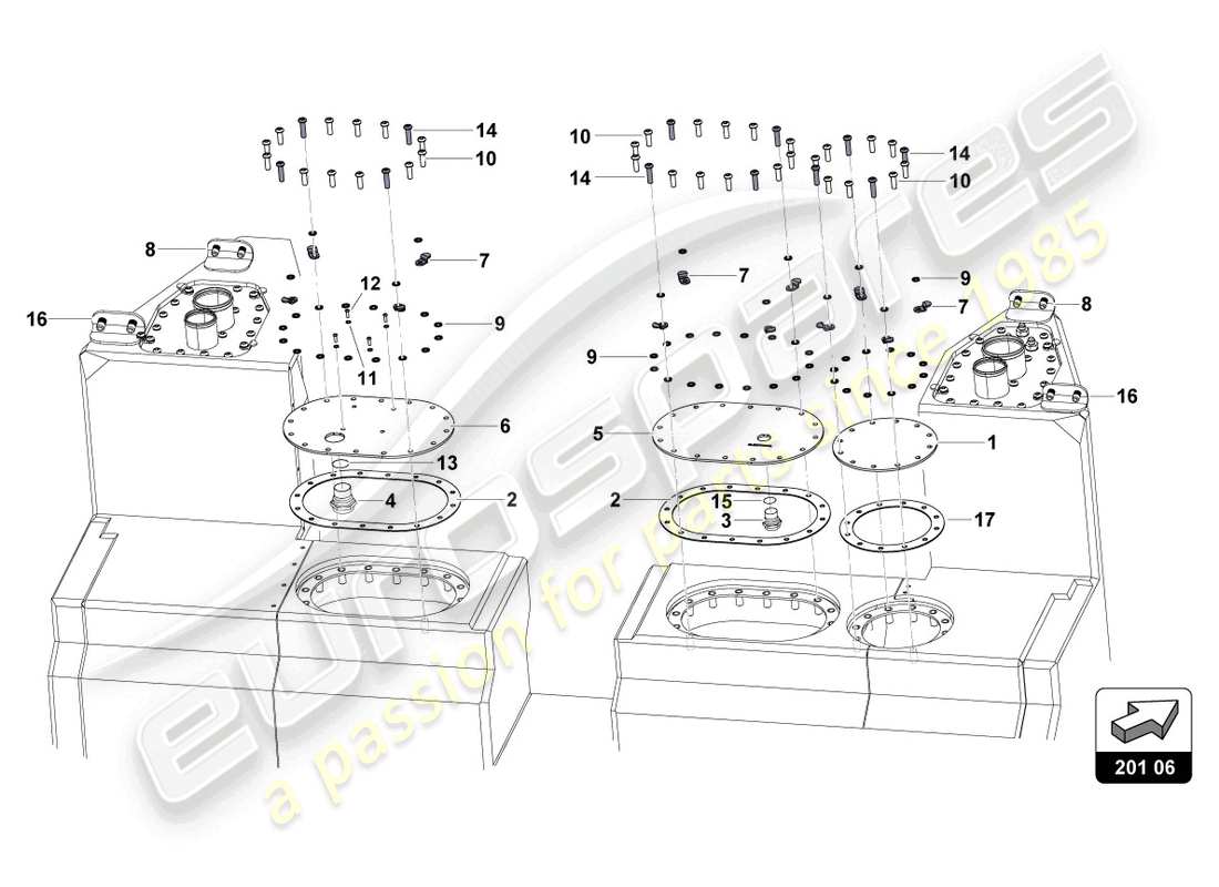 lamborghini super trofeo (2015) fuel system looms parts diagram