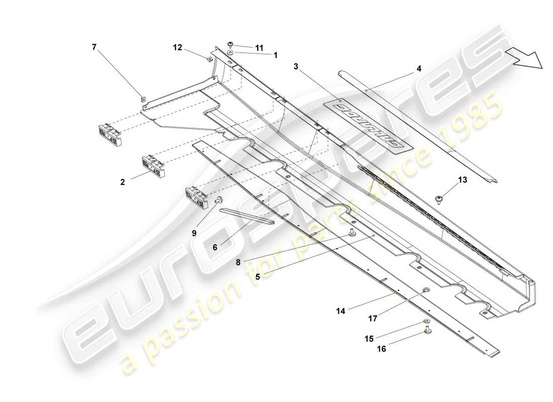 lamborghini lp550-2 coupe (2014) side member trim parts diagram