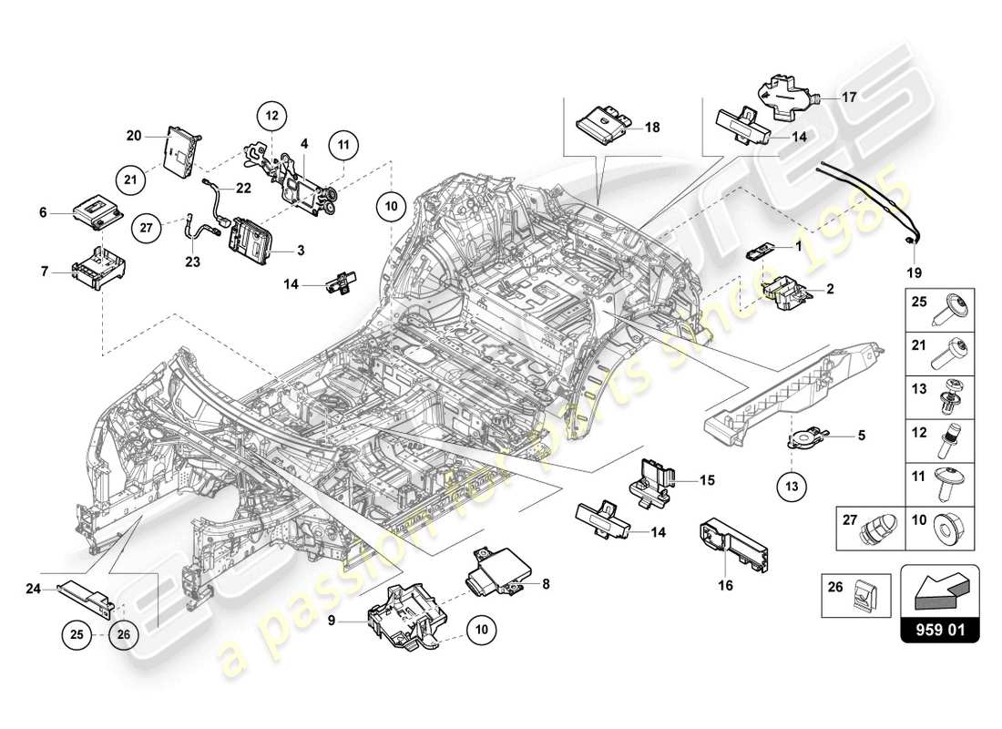 lamborghini urus (2020) control unit for tailgate parts diagram