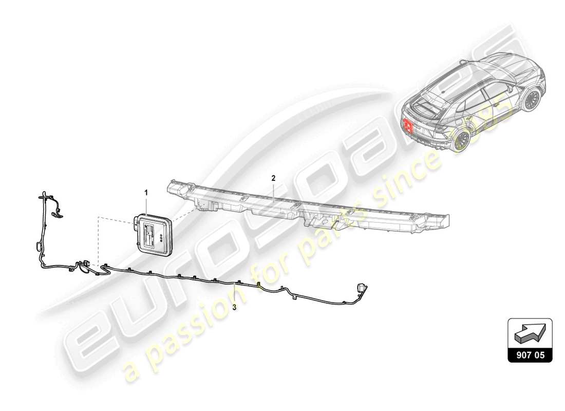 lamborghini urus (2021) control unit for opening garage door part diagram