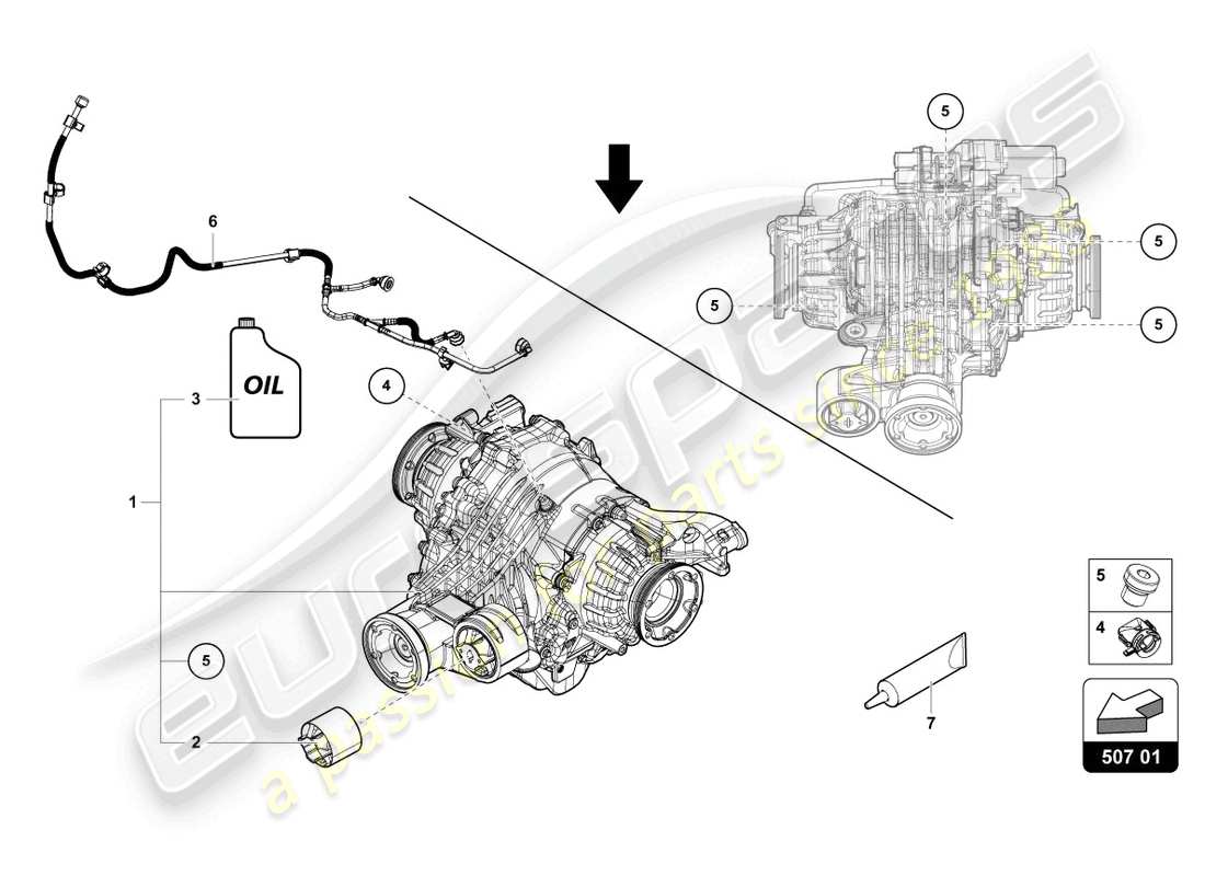 lamborghini urus (2020) differential rear part diagram