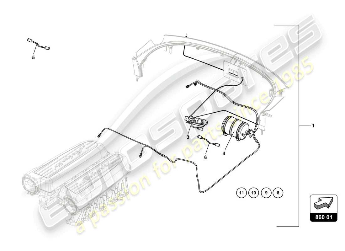 lamborghini super trofeo (2015) fire extinguisher parts diagram