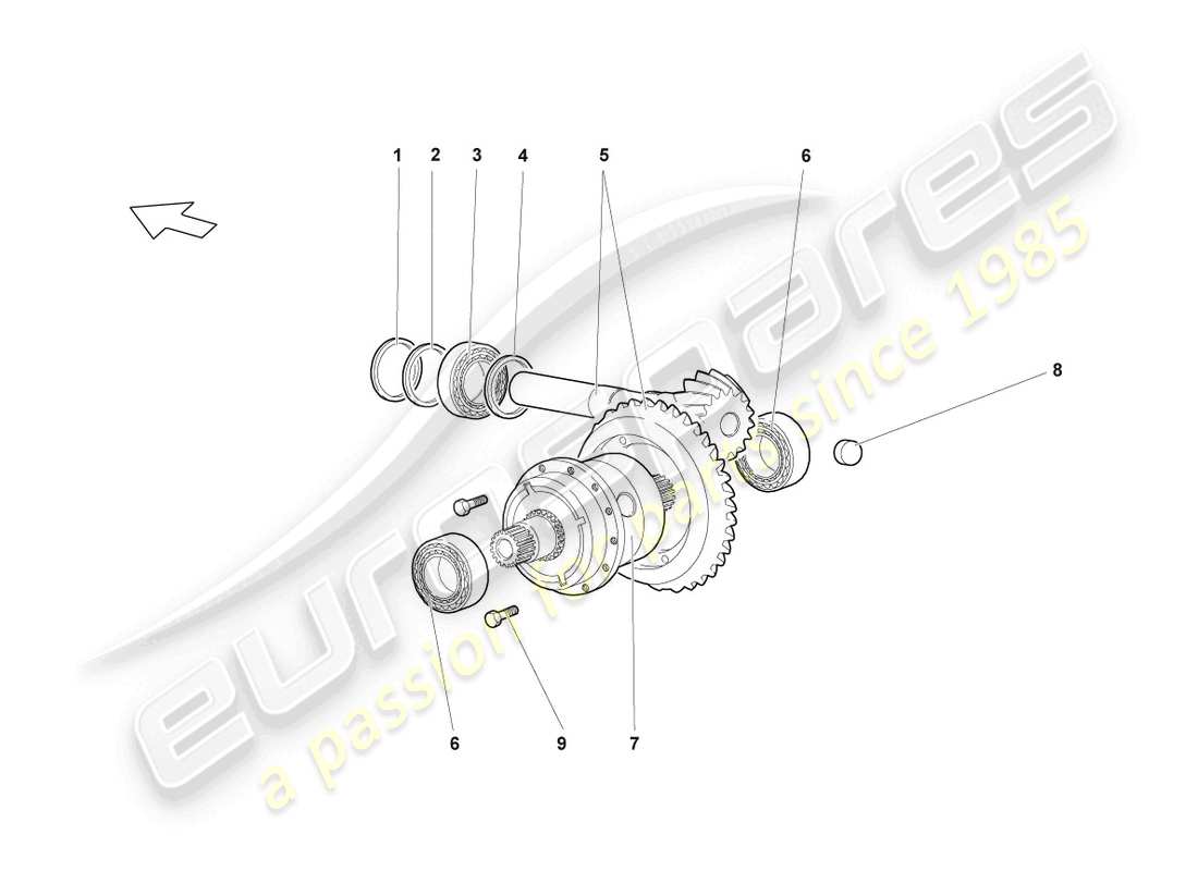 lamborghini lp640 coupe (2008) differential rear part diagram