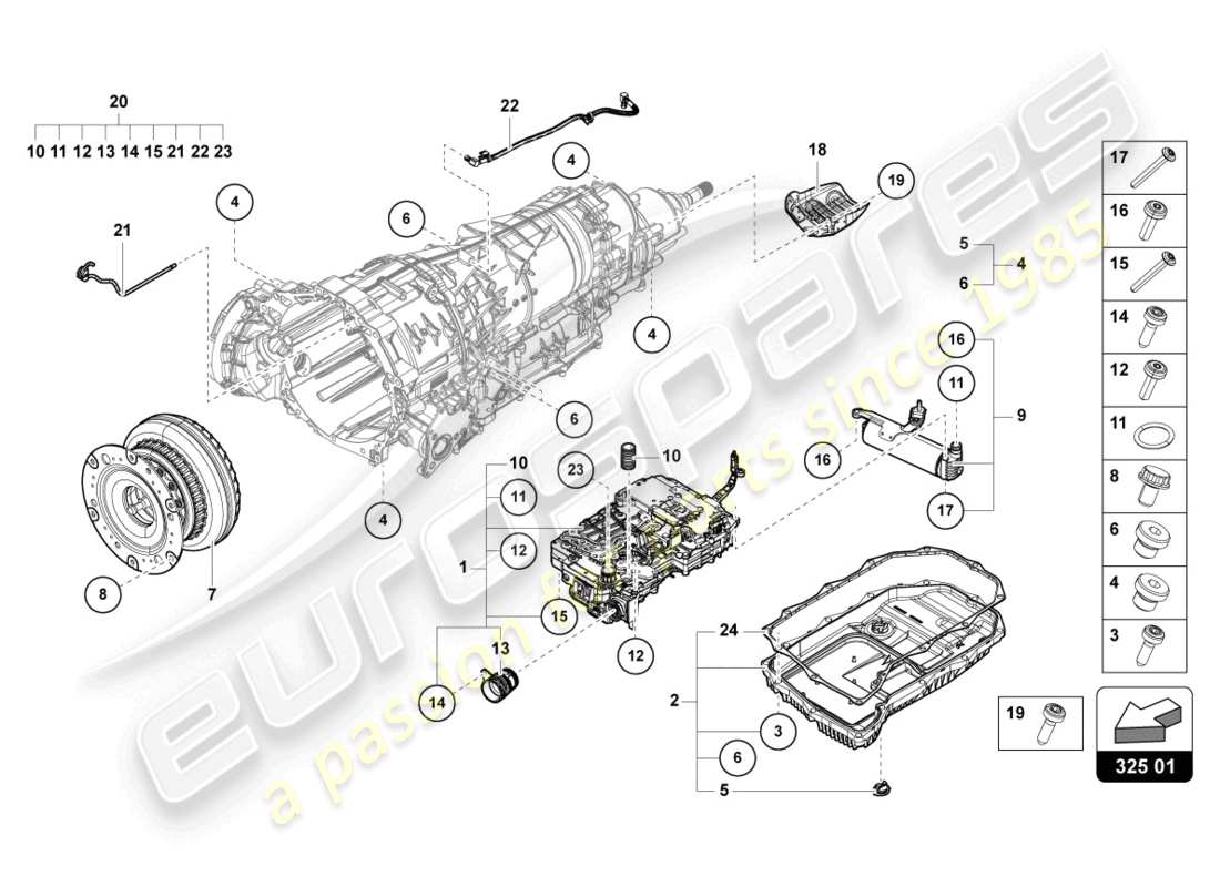 lamborghini urus (2021) mechatronic with software parts diagram