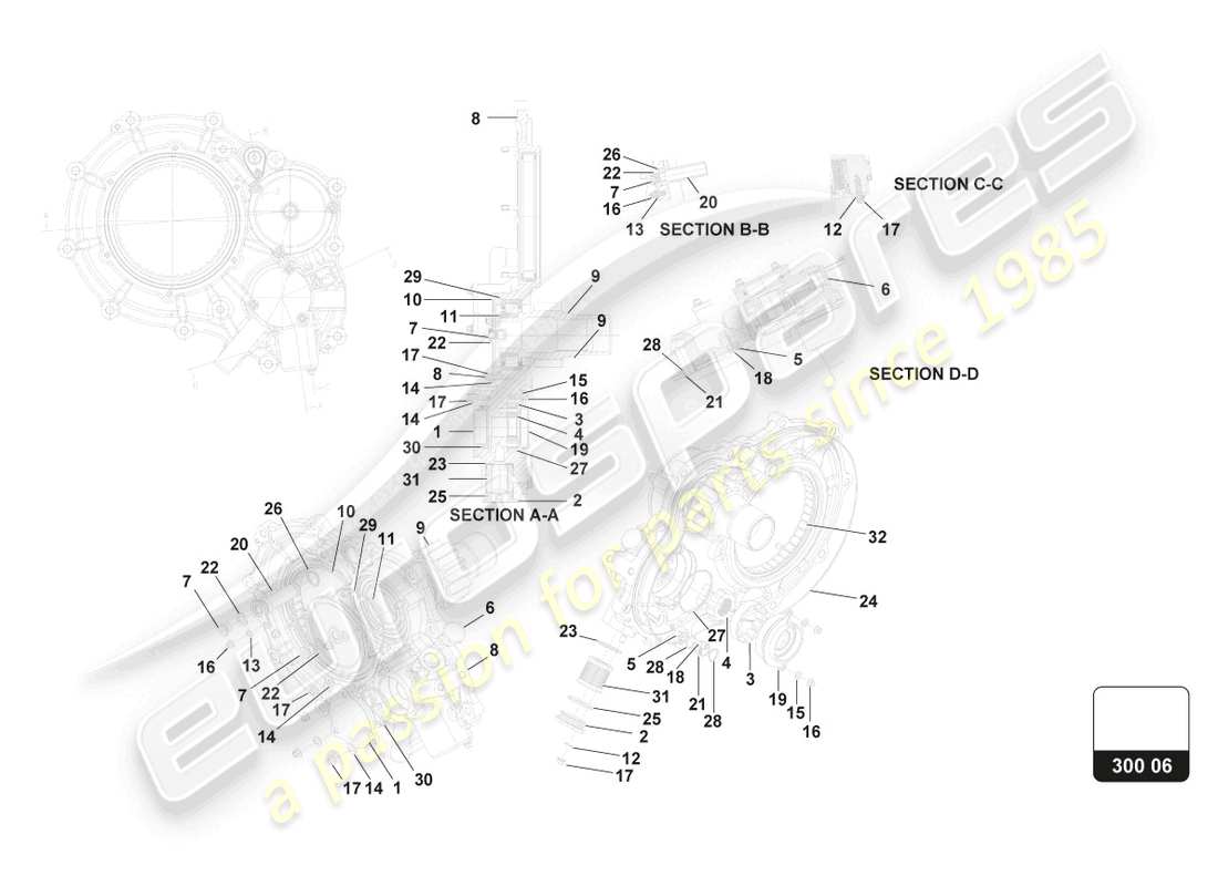 lamborghini super trofeo (2015) assembly, left hand side cover part diagram