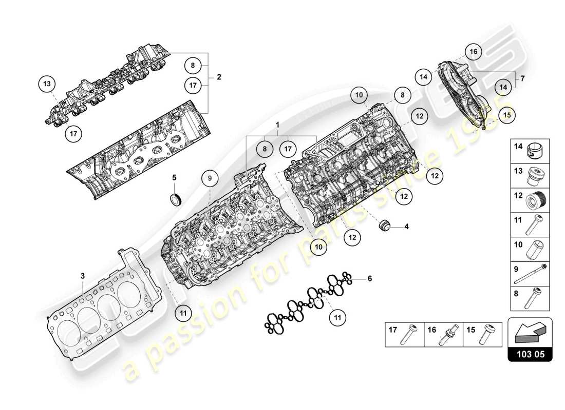 lamborghini urus (2020) cylinder head parts diagram
