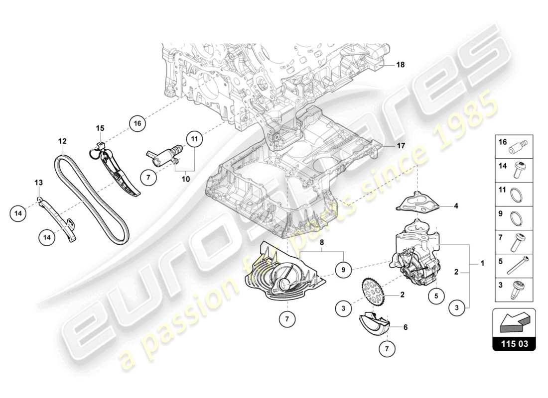 lamborghini urus (2020) oil pump part diagram