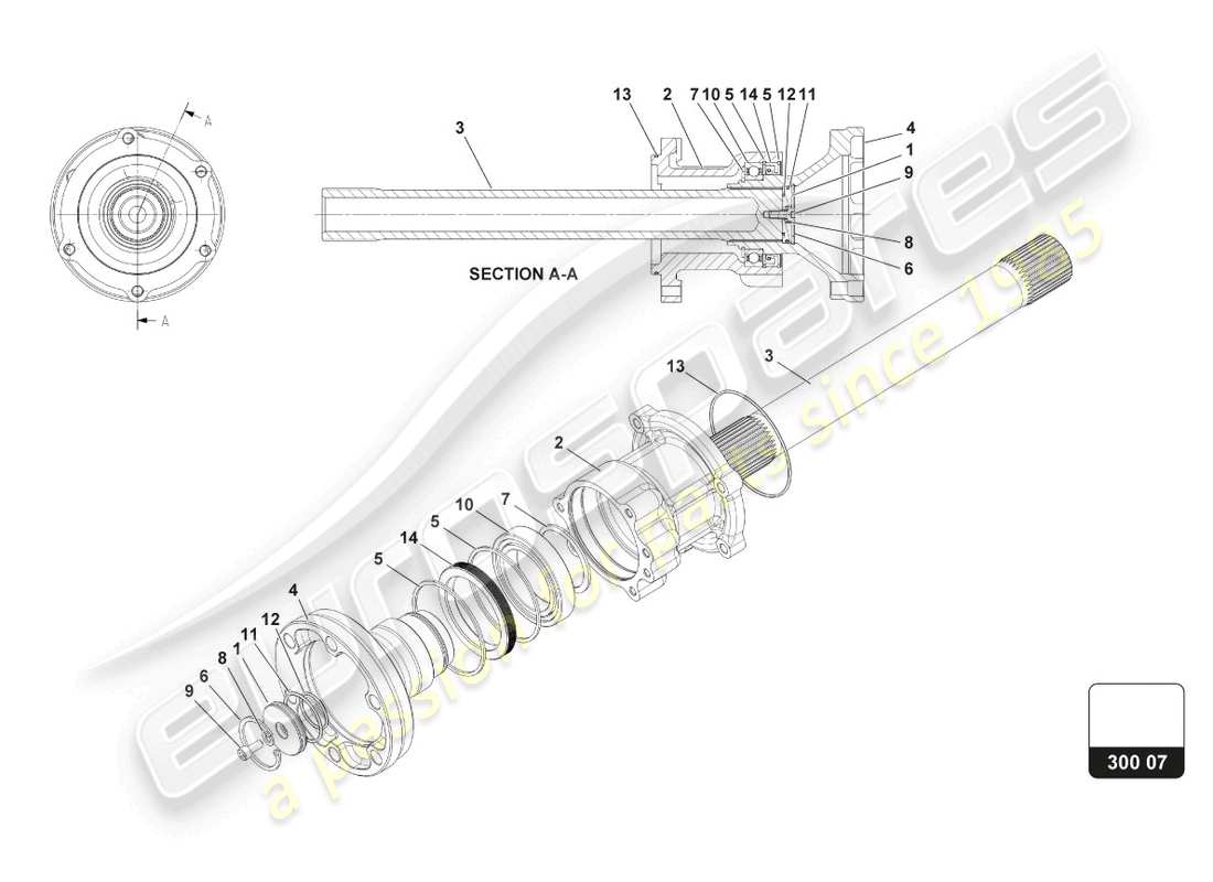 lamborghini super trofeo (2015) rh output flange assembly part diagram