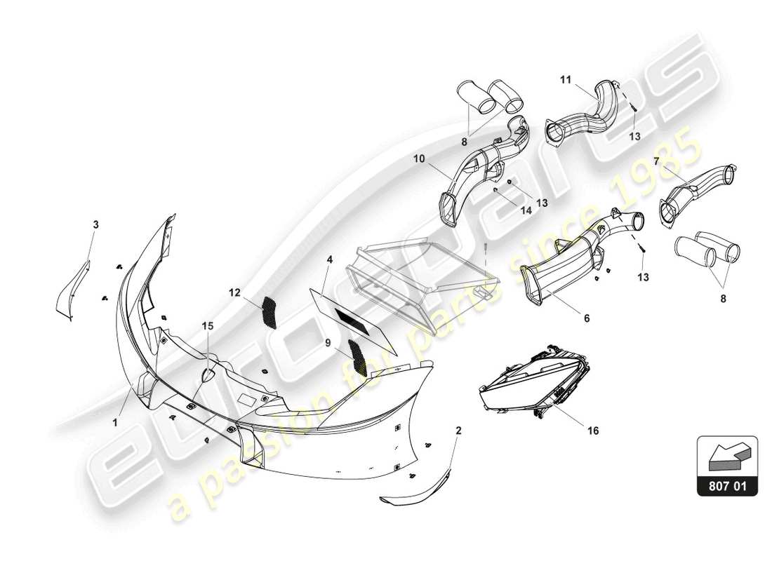 lamborghini gt3 (2017) front bodywork part diagram