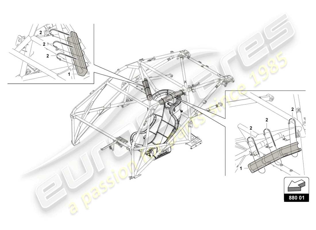 lamborghini gt3 (2017) rollcage gt3 part diagram