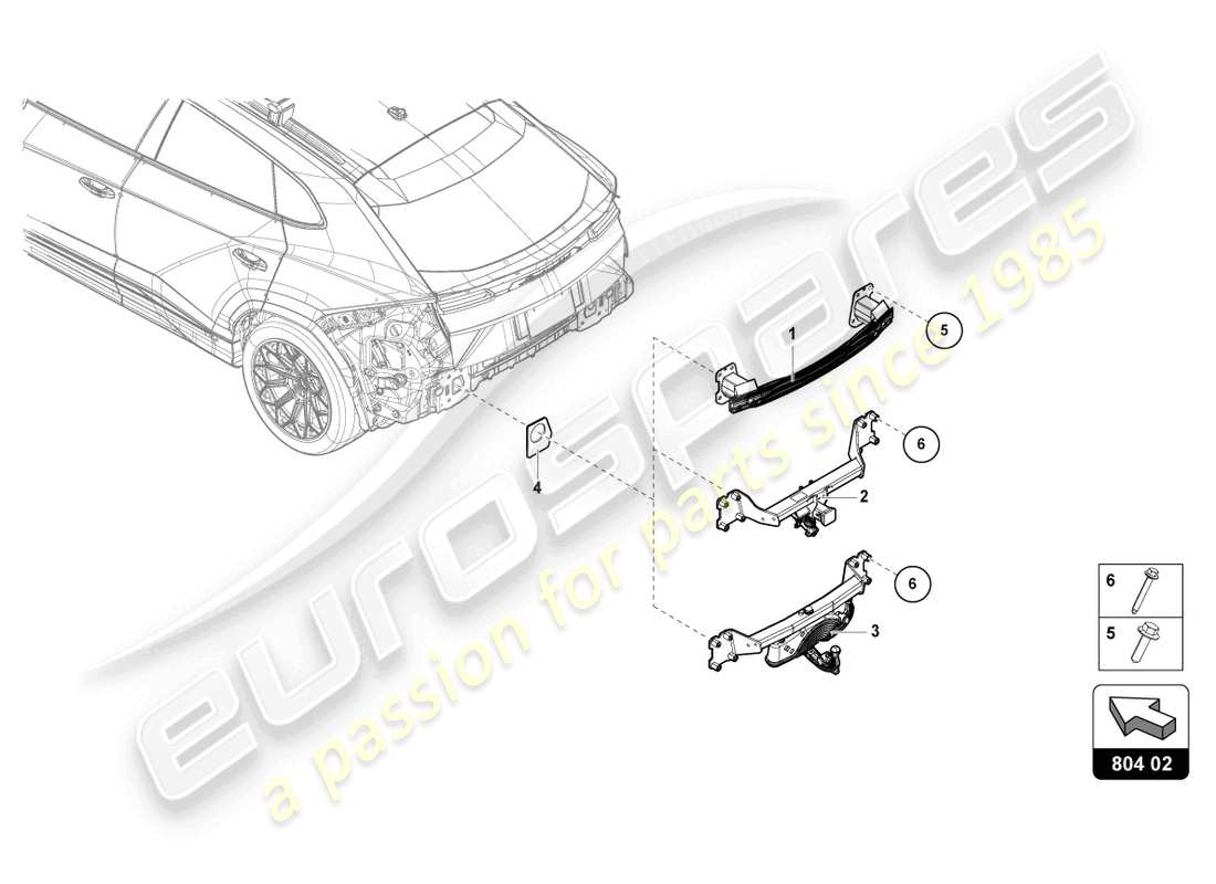 lamborghini urus (2021) retainer for bumper part diagram