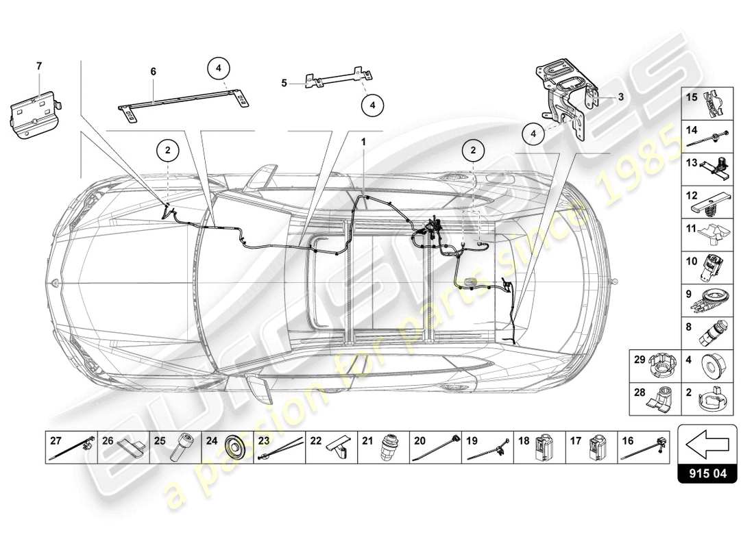 lamborghini urus (2021) wiring set for battery +/- part diagram