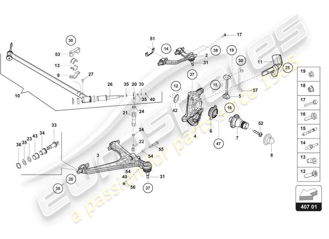 lamborghini super trofeo (2015) front arms parts diagram