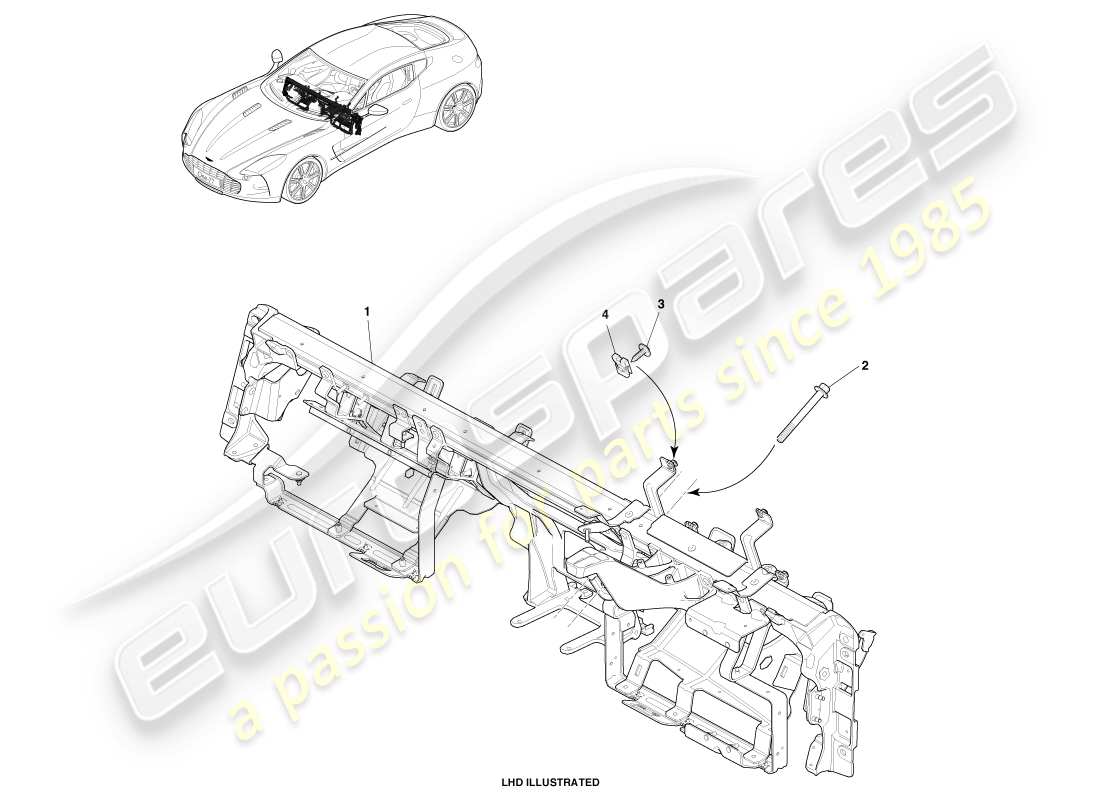 aston martin one-77 (2011) cross car beam part diagram