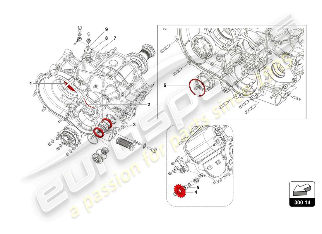 lamborghini super trofeo (2015) reverse gear parts diagram