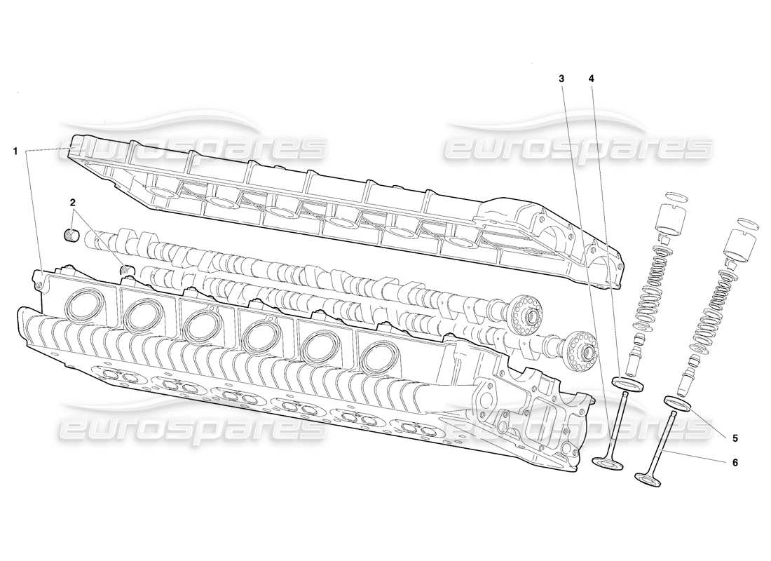 lamborghini diablo se30 (1995) left cylinder head (valid for switzerland - january 1995) part diagram