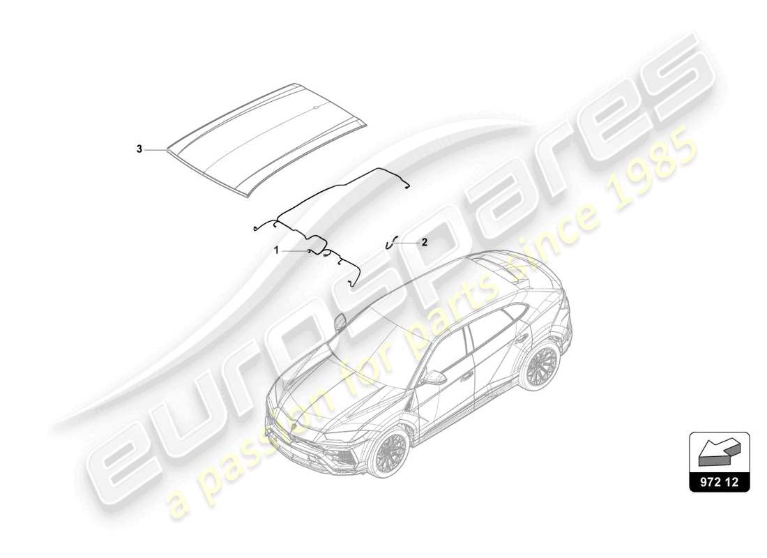 lamborghini urus (2021) roof wiring harness part diagram