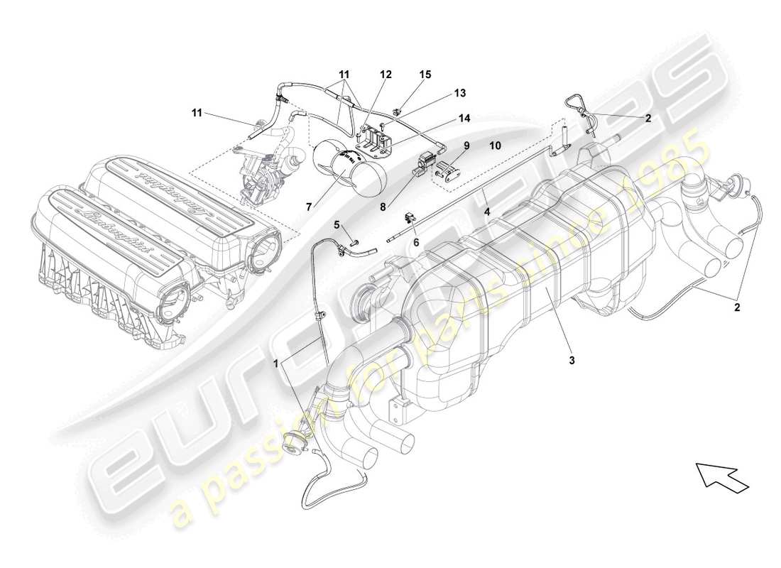 lamborghini lp560-4 coupe fl ii (2013) vacuum system parts diagram