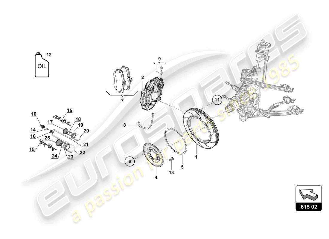 lamborghini super trofeo (2015) rear brakes discs parts diagram