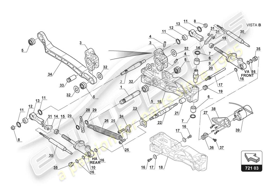 lamborghini gt3 (2017) pedal mechanism part diagram