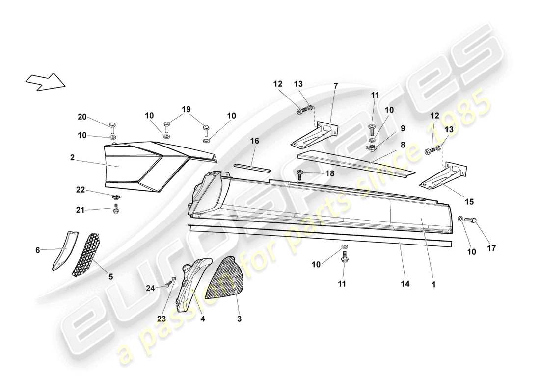 lamborghini reventon roadster side member right part diagram