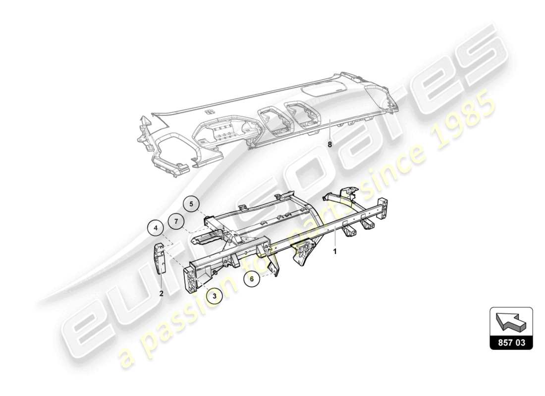 lamborghini super trofeo evo (2018) dashboard part diagram