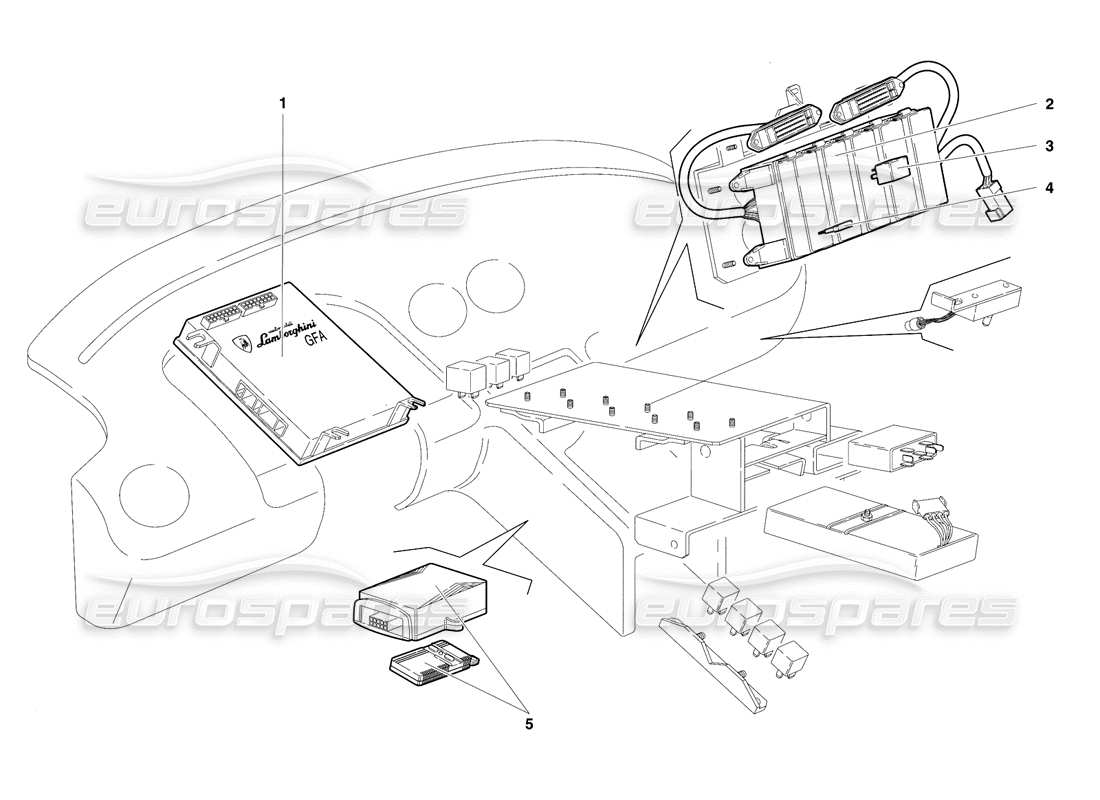 lamborghini diablo se30 (1995) electrical system (valid for usa - january 1995) part diagram