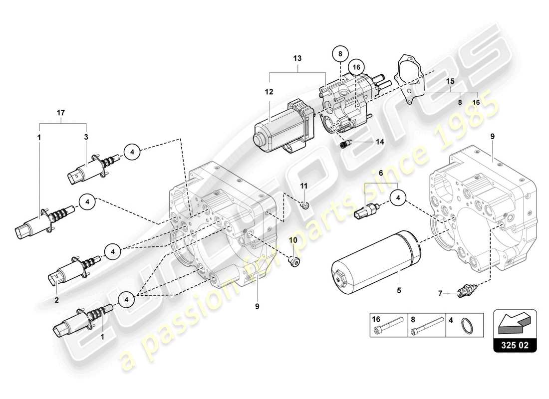 lamborghini lp770-4 svj roadster (2022) hydraulics control unit part diagram