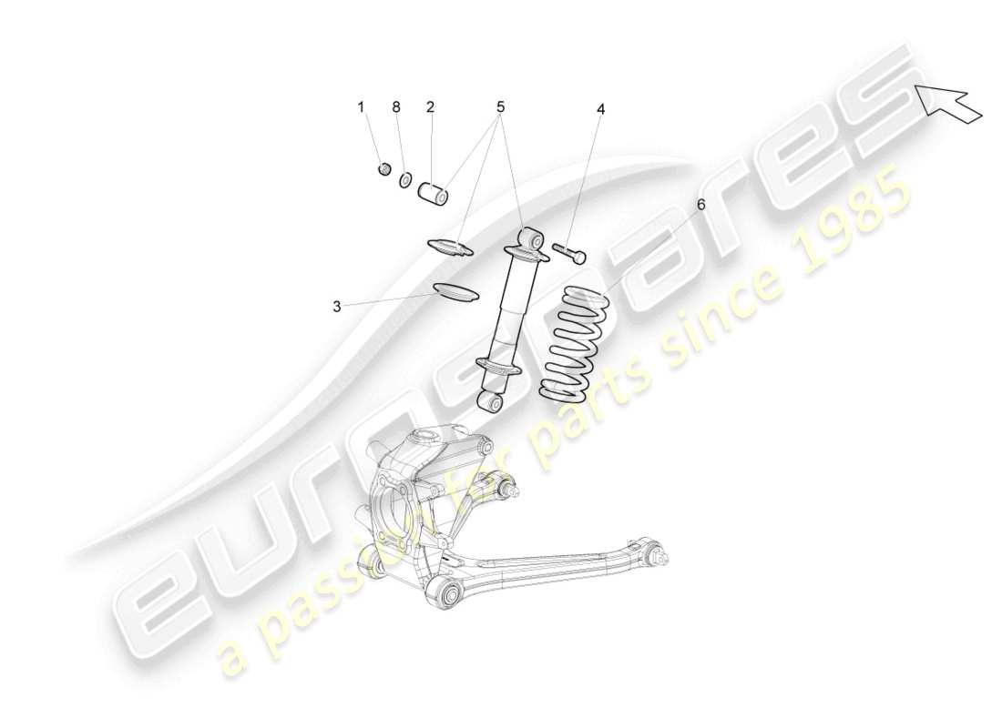 lamborghini lp560-4 spider (2009) shock absorbers rear parts diagram