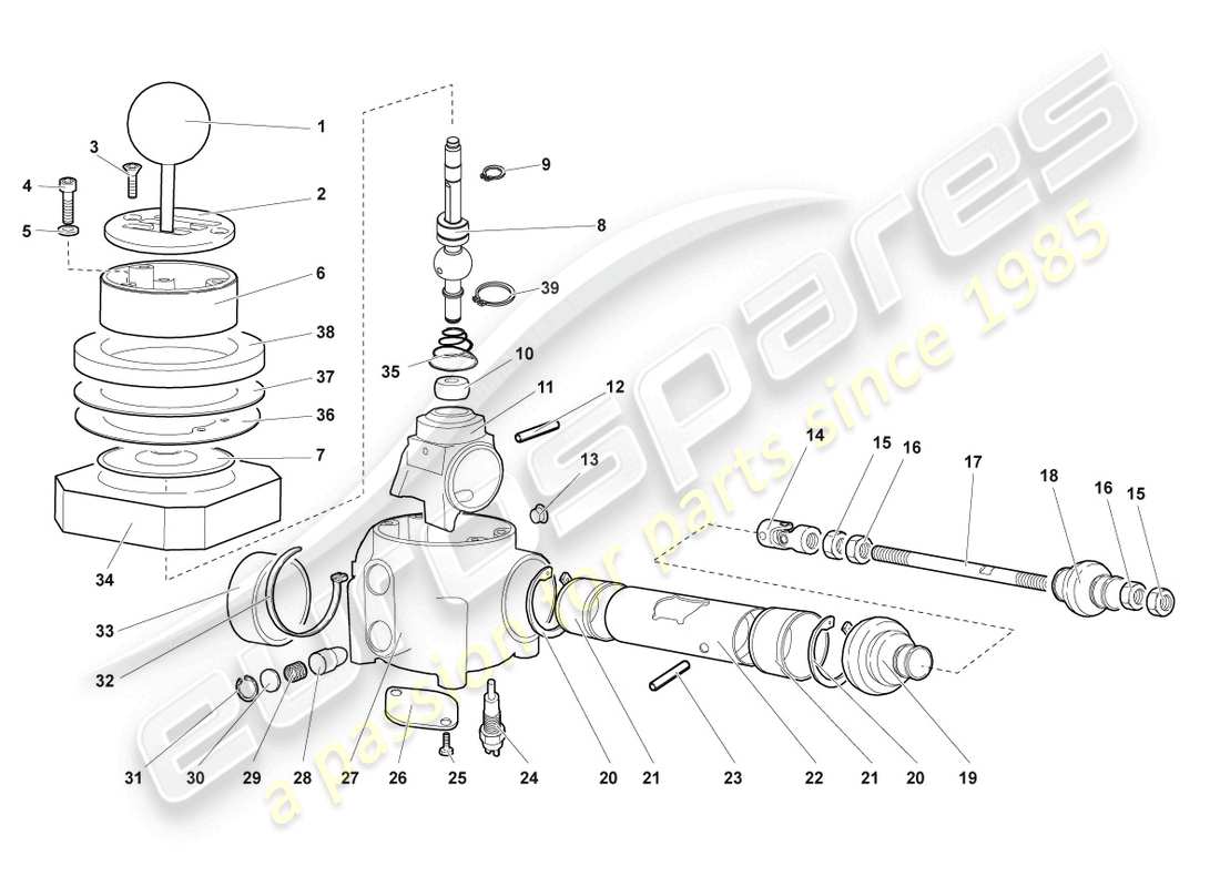 lamborghini lp640 roadster (2008) mounting for shift mechanism part diagram