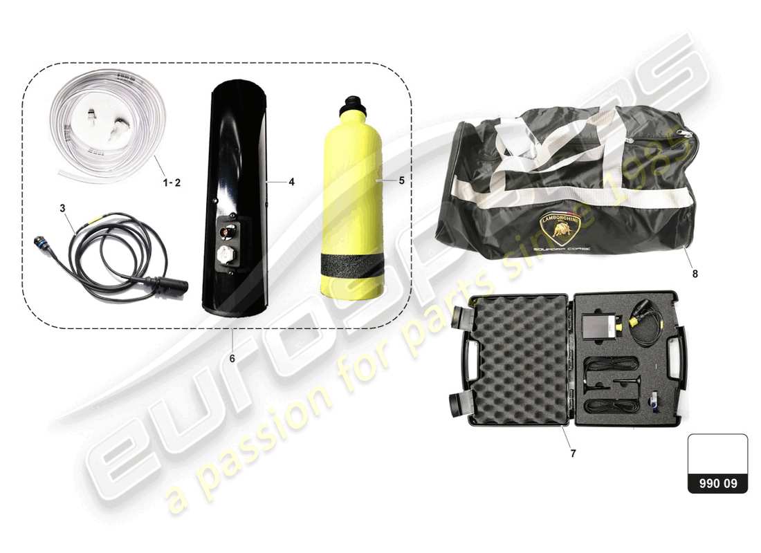 lamborghini gt3 evo (2018) optional part diagram