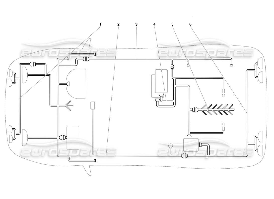 lamborghini diablo se30 (1995) electrical system (valid for rh d. version - january 1995) part diagram