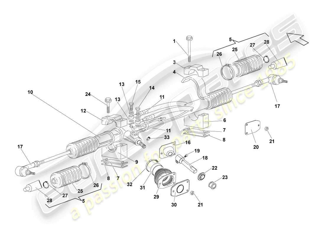 lamborghini lp550-2 coupe (2011) steering gear parts diagram