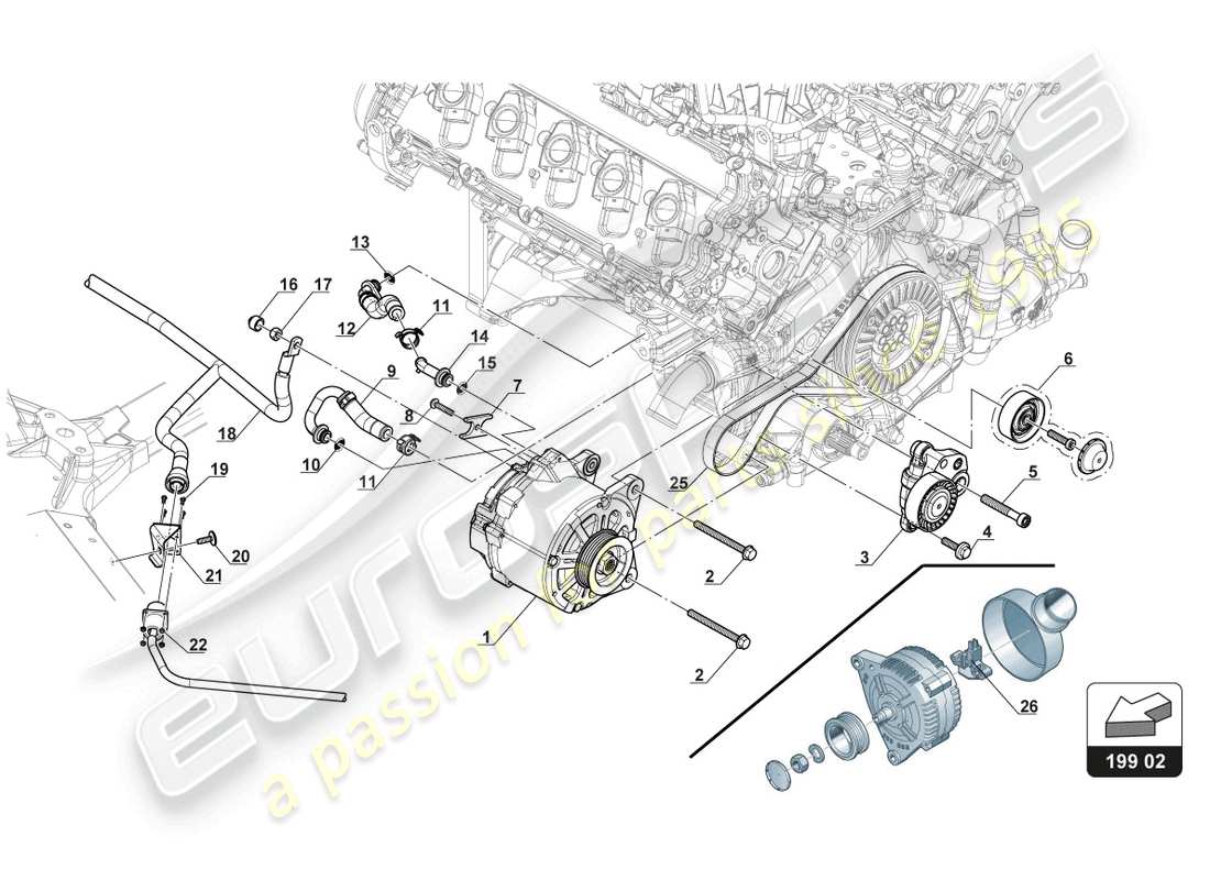 lamborghini gt3 (2017) alternator part diagram