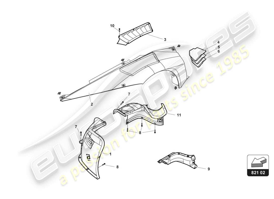 lamborghini gt3 (2017) front lateral bodywork part diagram