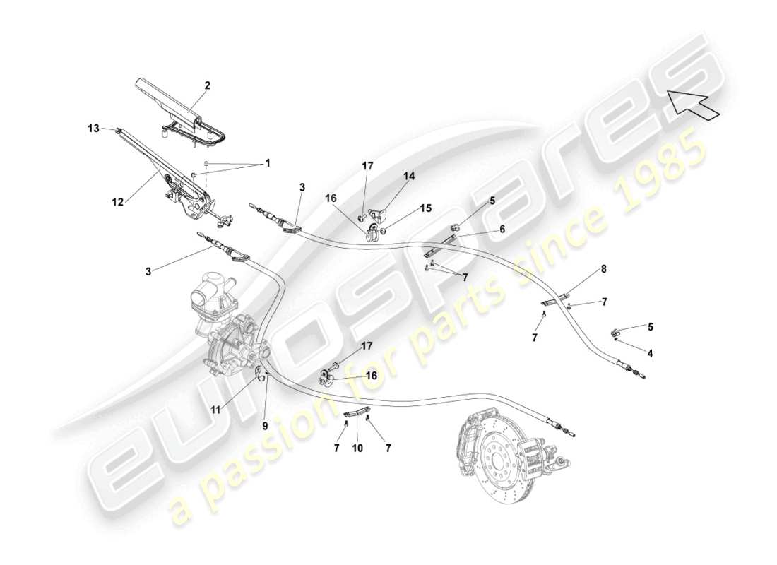 lamborghini lp570-4 sl (2010) brake lever parts diagram