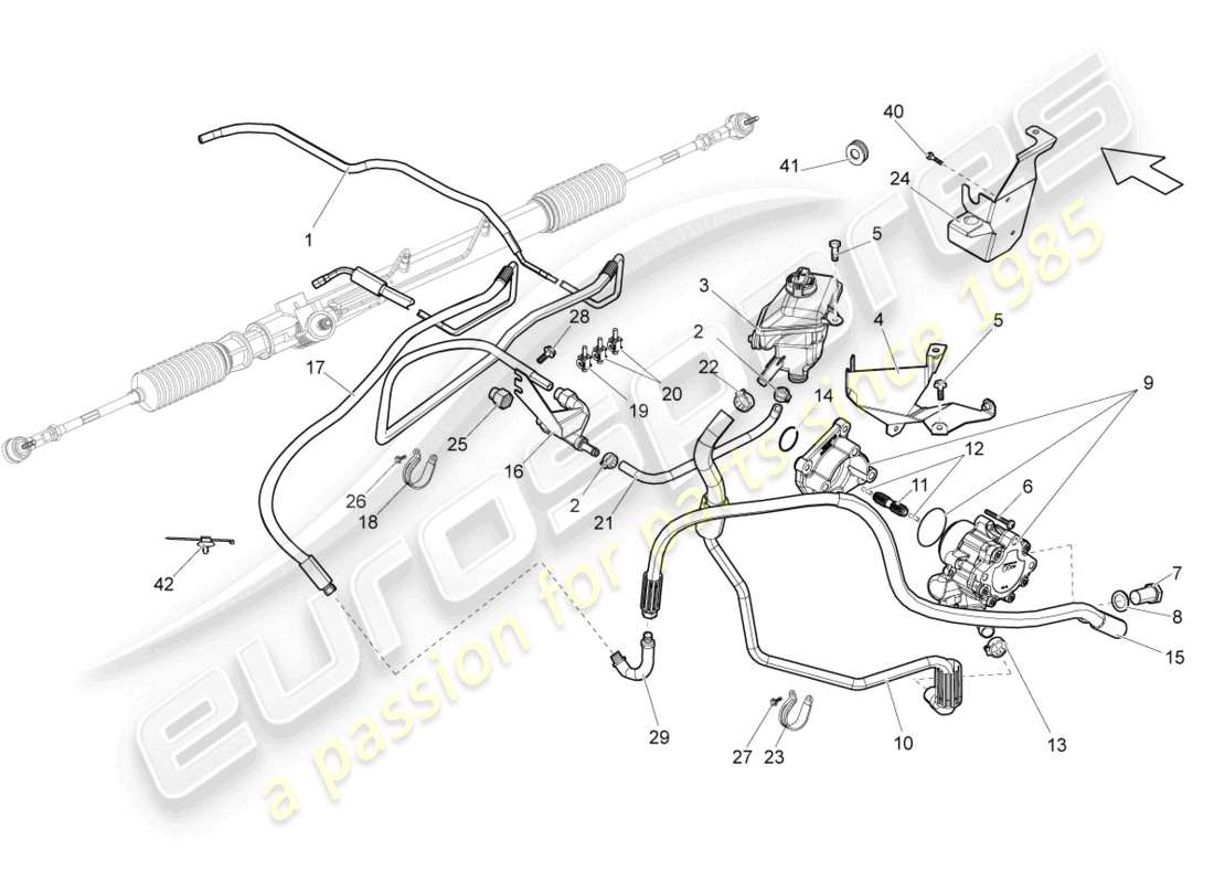 lamborghini gallardo coupe (2006) steering gear part diagram