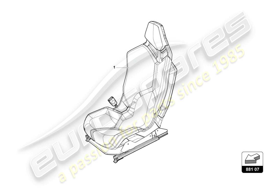 lamborghini sterrato (2024) sports seat 'racing seat' parts diagram