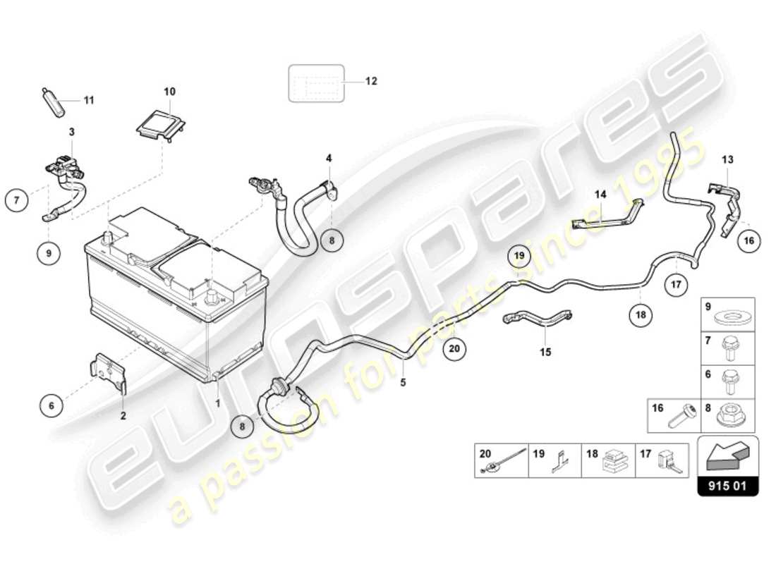 lamborghini sto (2024) battery part diagram