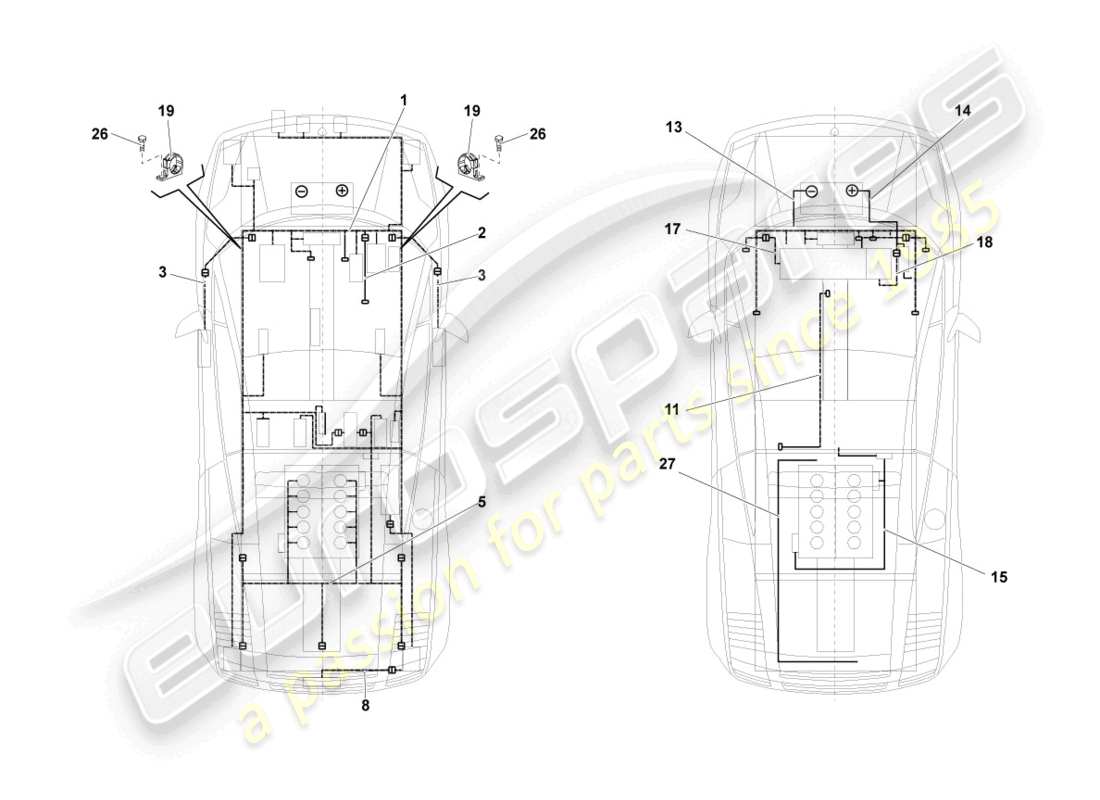 lamborghini lp560-4 coupe fl ii (2013) wiring looms parts diagram