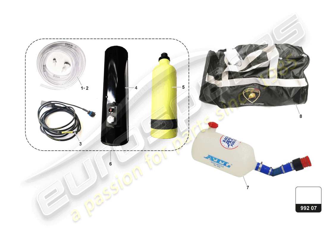 lamborghini super trofeo evo (2018) optional part diagram