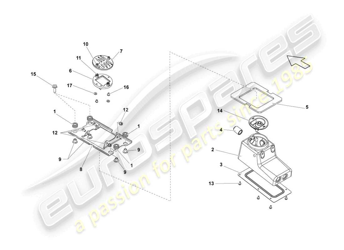 lamborghini lp560-4 coupe fl ii (2013) selector housing parts diagram