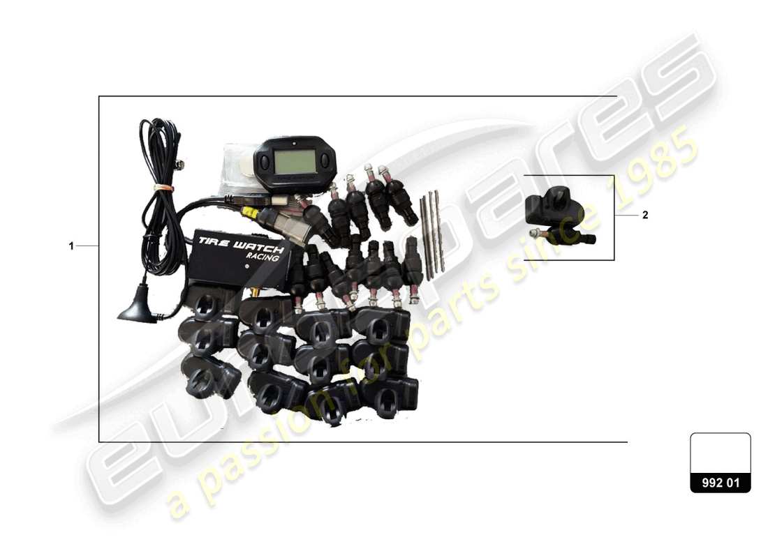 lamborghini super trofeo (2015) tpms kit parts diagram