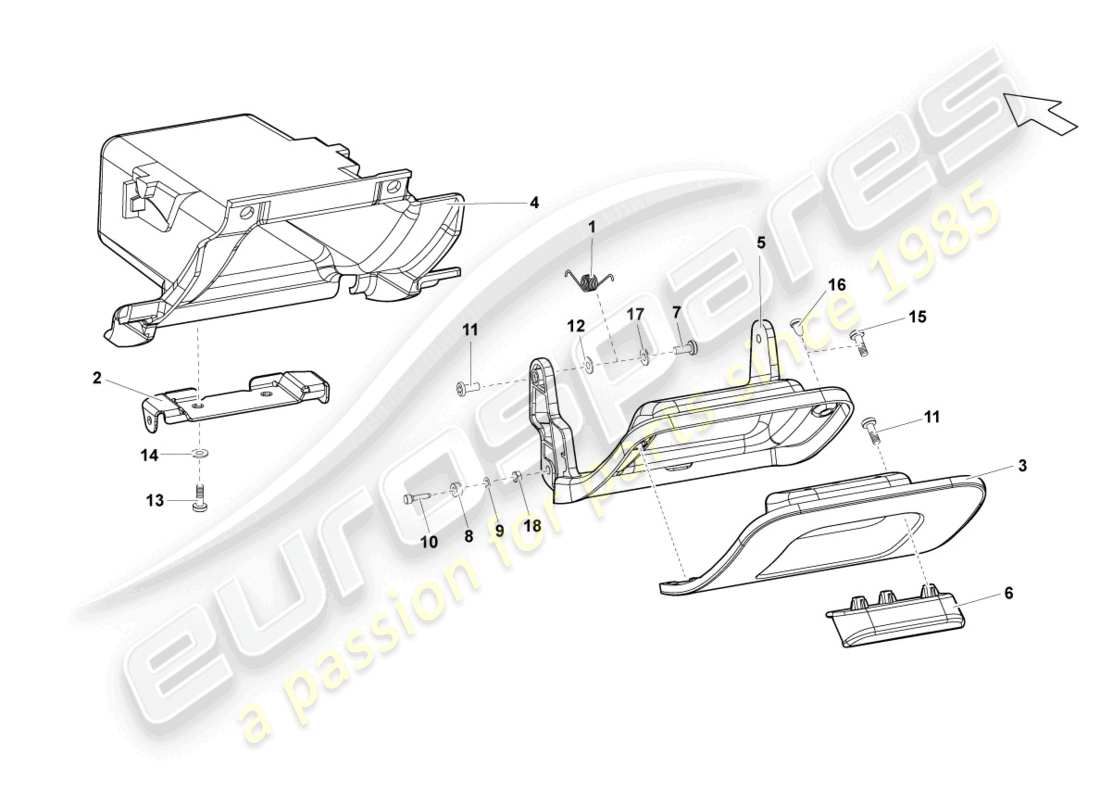 lamborghini lp550-2 coupe (2011) stowage compartment parts diagram