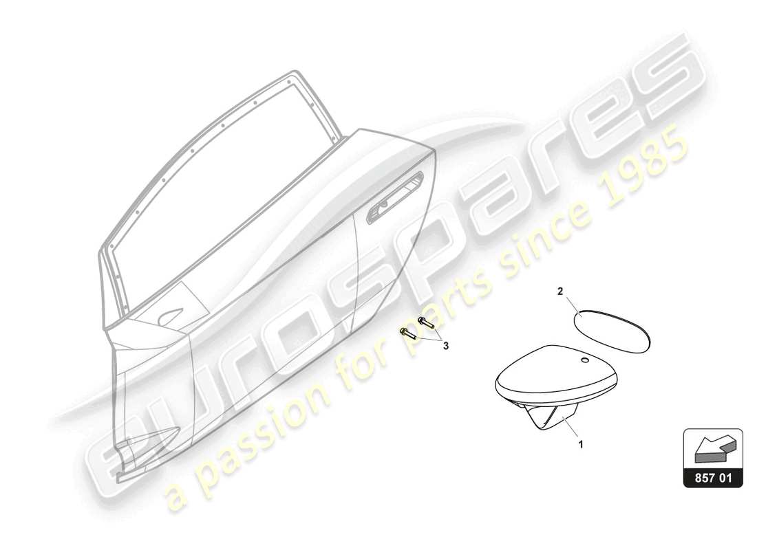 lamborghini gt3 (2017) external mirror part diagram