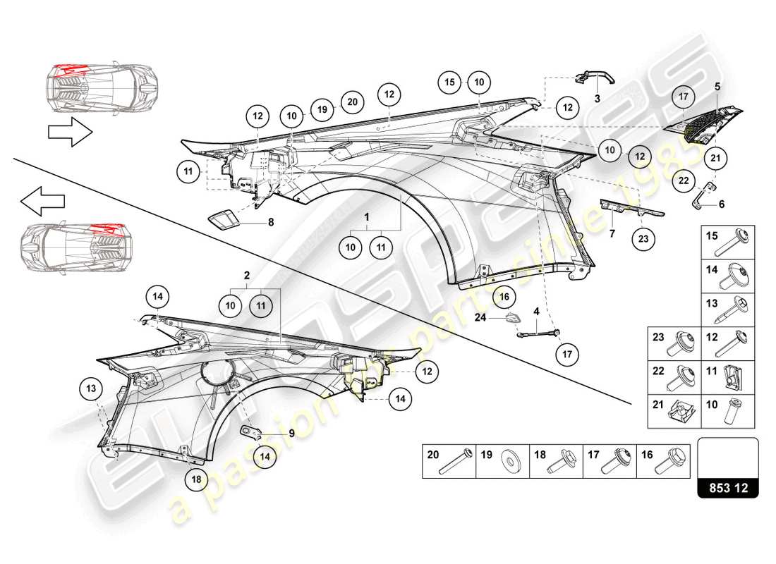 lamborghini sto (2022) wing part diagram