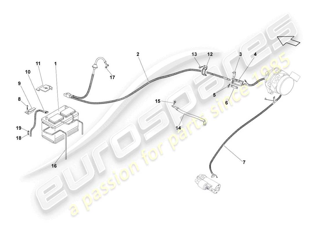 lamborghini lp550-2 coupe (2011) battery parts diagram