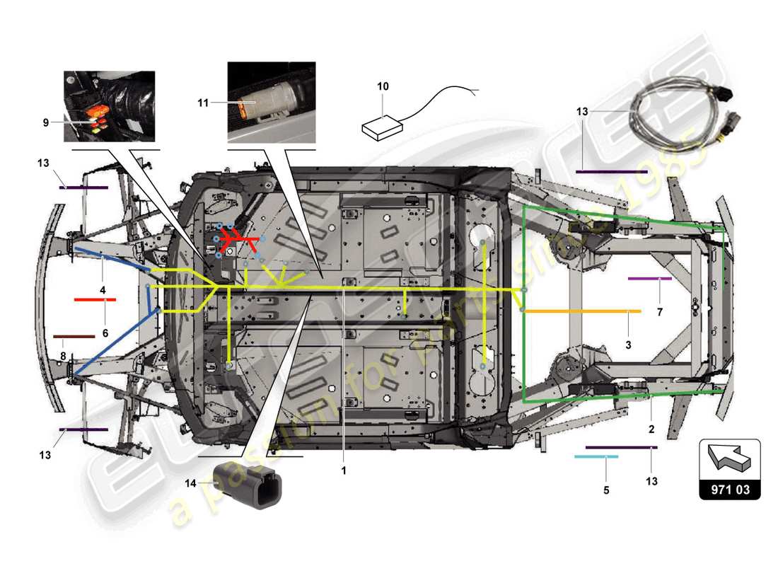 lamborghini super trofeo (2015) electrical system parts diagram